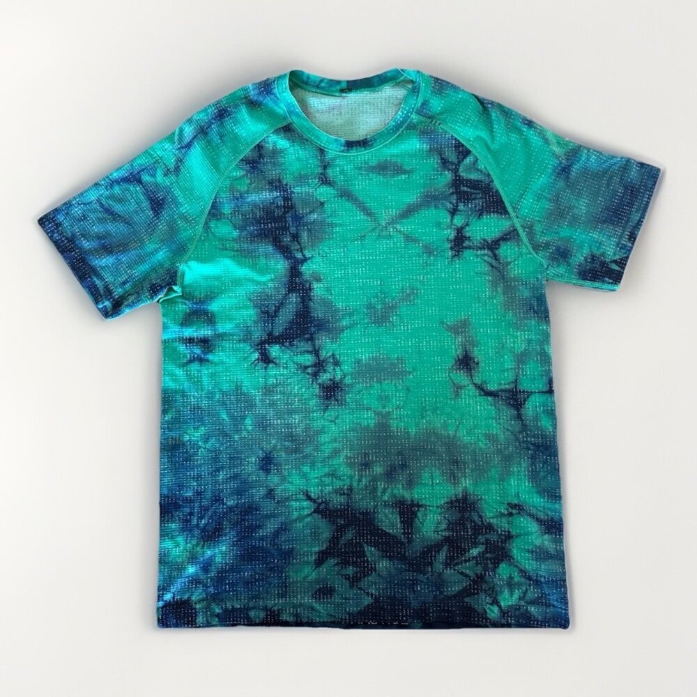 LULULEMON MYTL/RNFG Green‎ Marble Dye Metal Vent Tech T SS 2.0 Men's Medium